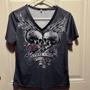 Brand New “Lethal Angel” Skull T-Shirt Size S